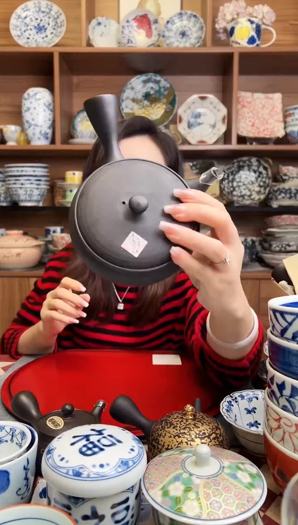 瓷片玉光　１７号窯変平形千段急須