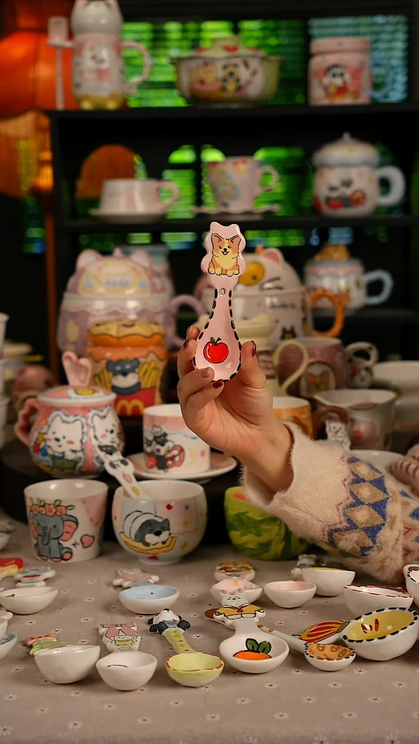 陶瓷无盖款景德镇高温釉下彩纯手绘创意瓷