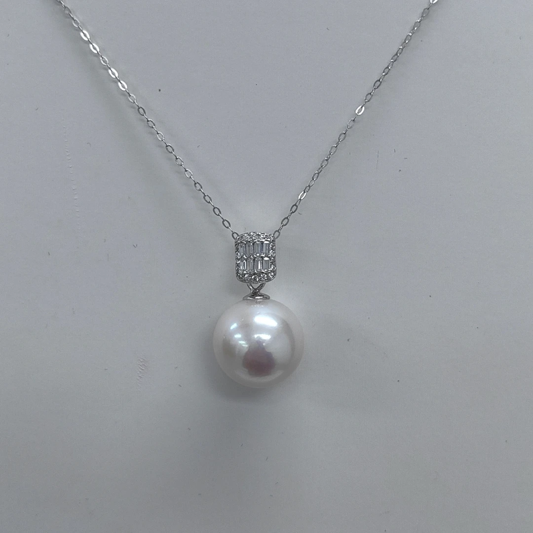 AIKJIANG/爱匠【白总】暴大点位冰糖款淡水珍珠吊坠 13-14mm S925银