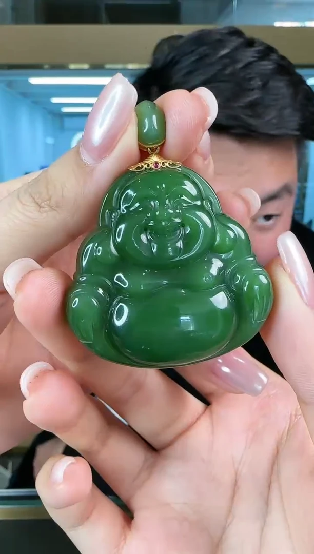 【闪购商品】和田玉吊坠18K金镶嵌0115-129