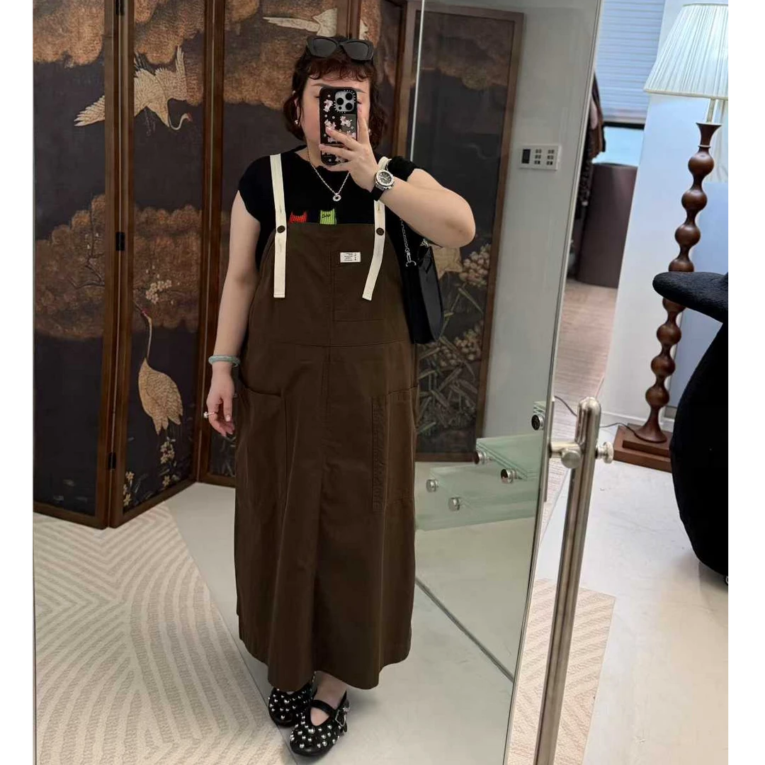 MEET   定制版高品质棉背带裙