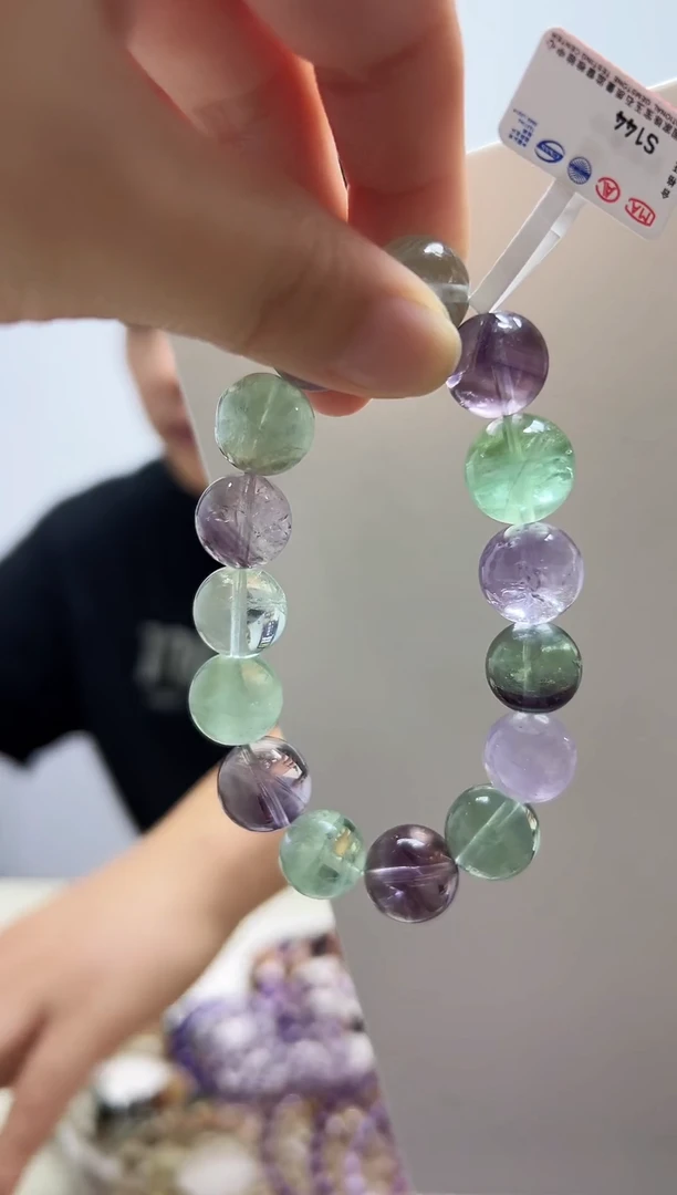 未镶嵌手链水晶天然彩萤石多宝手链A028