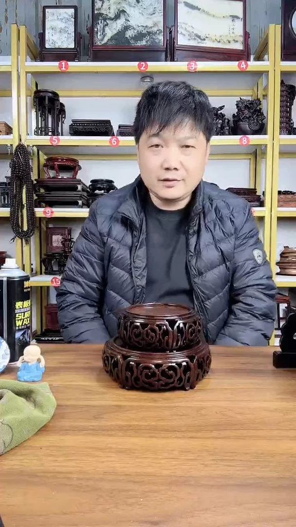 木非洲黑檀圆底座内径10/14CM//2个