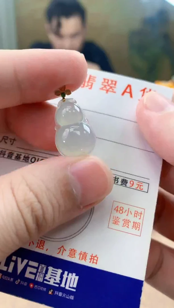 颈饰18K金镶嵌翡翠天然A货翡翠挂件