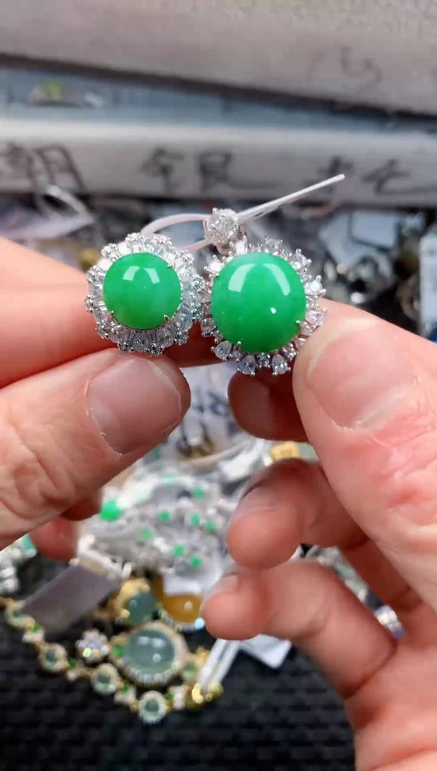 银S925镶嵌戒指翡翠555   1