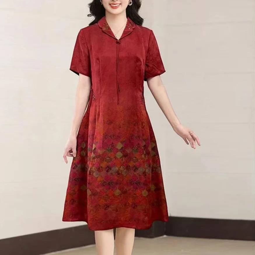 CHEN HENG 香云纱连衣裙高端大气上档次真丝桑蚕丝高品质女裙子