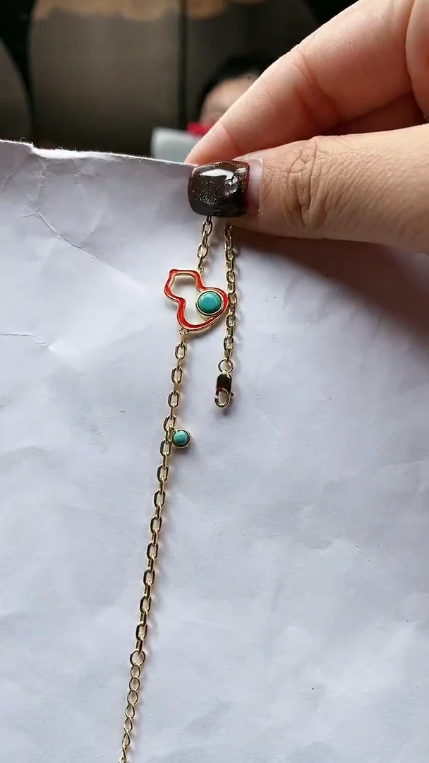 银S925镶嵌绿松石手链6