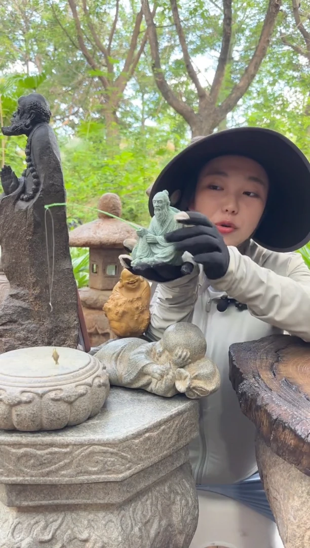 人造石造景摆件钓鱼翁