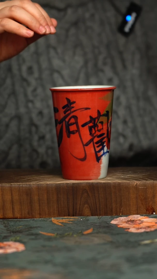 杯釉下彩手工手绘同款陶器