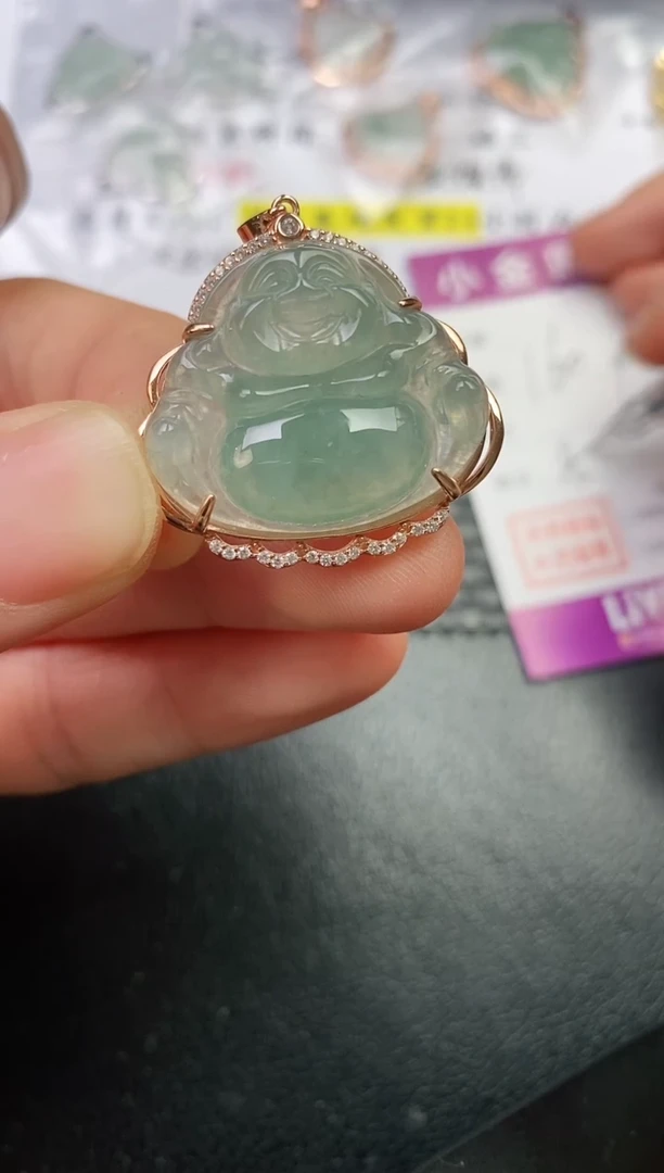 颈饰银S925镶嵌翡翠墨*挂件