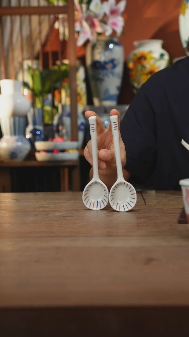 瓷片【简家甄选】景德镇设计师釉下手绘陶瓷餐具
