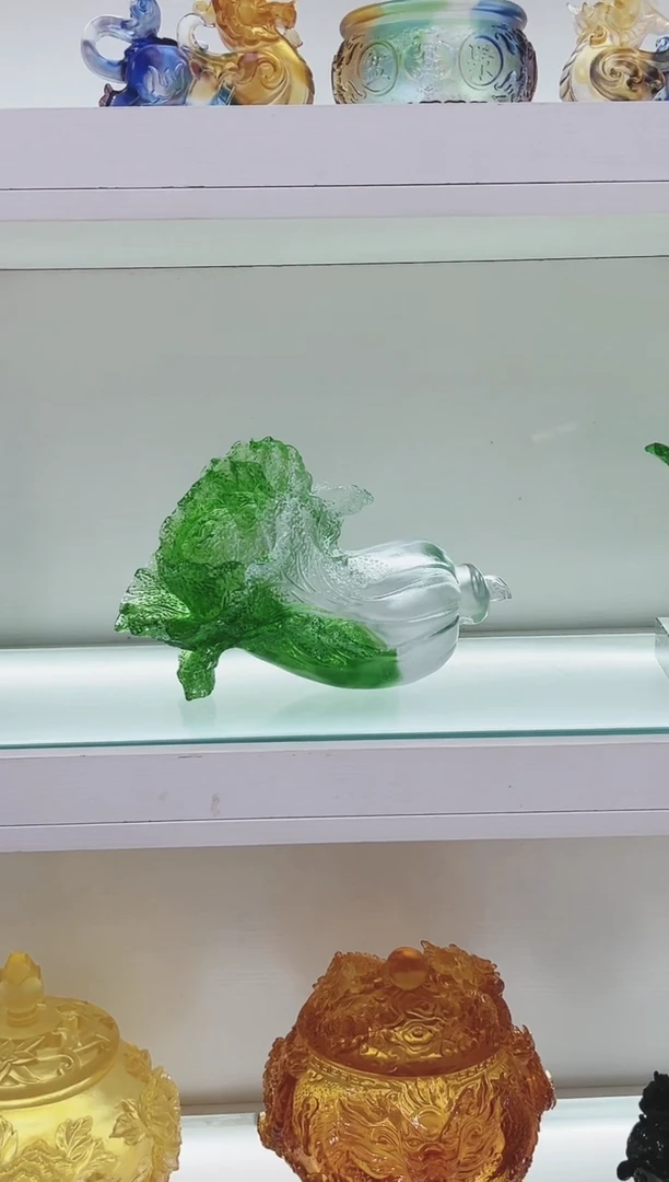 手工艺品琉璃灵*阁古法琉璃白菜