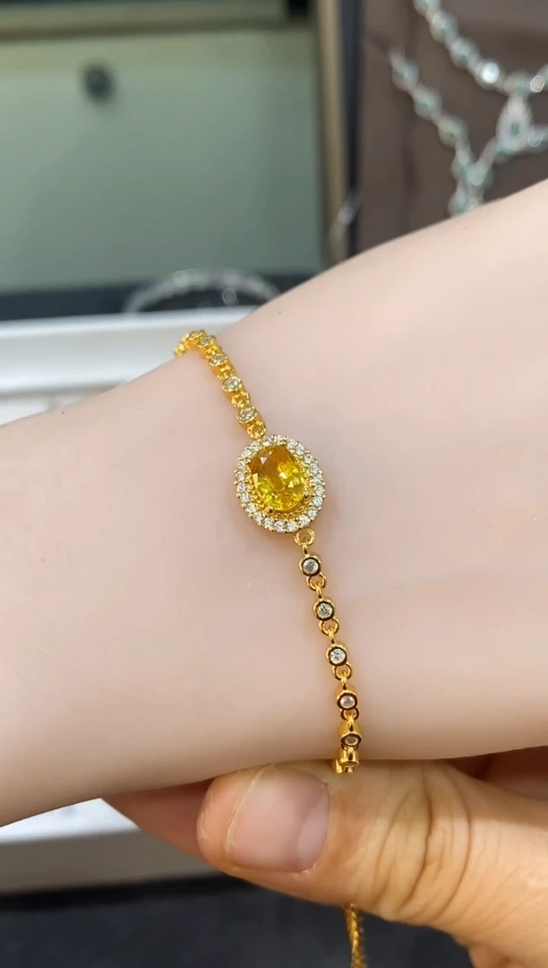 手链蓝宝石银S925镶嵌手链
