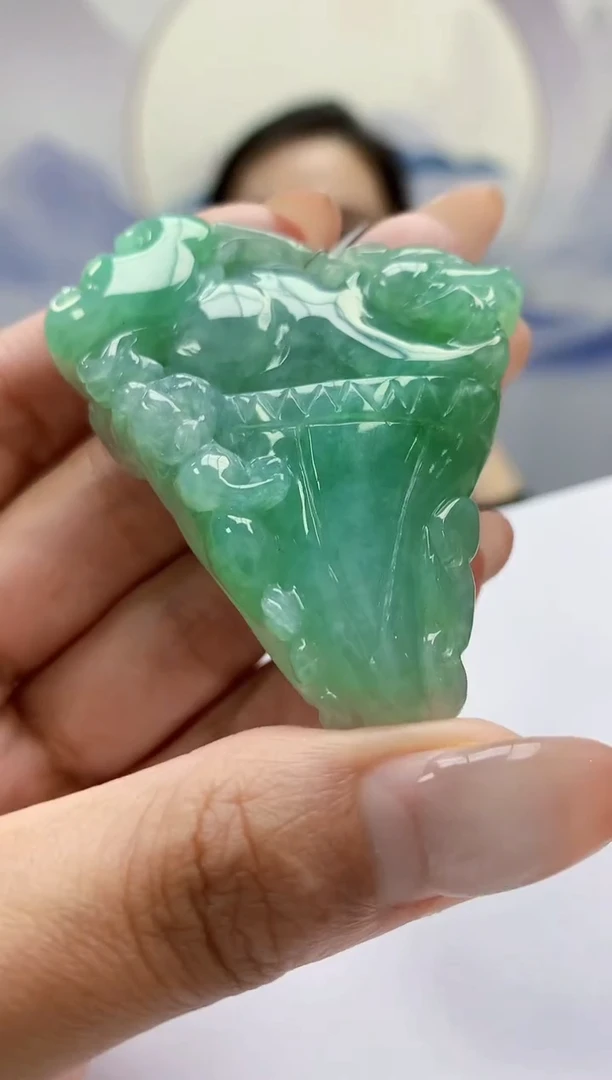 定制翡翠未镶嵌5160MM-毛货挂件53