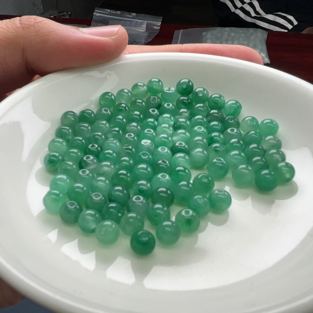 翡翠珠子散珠缅甸A货DIY珠子