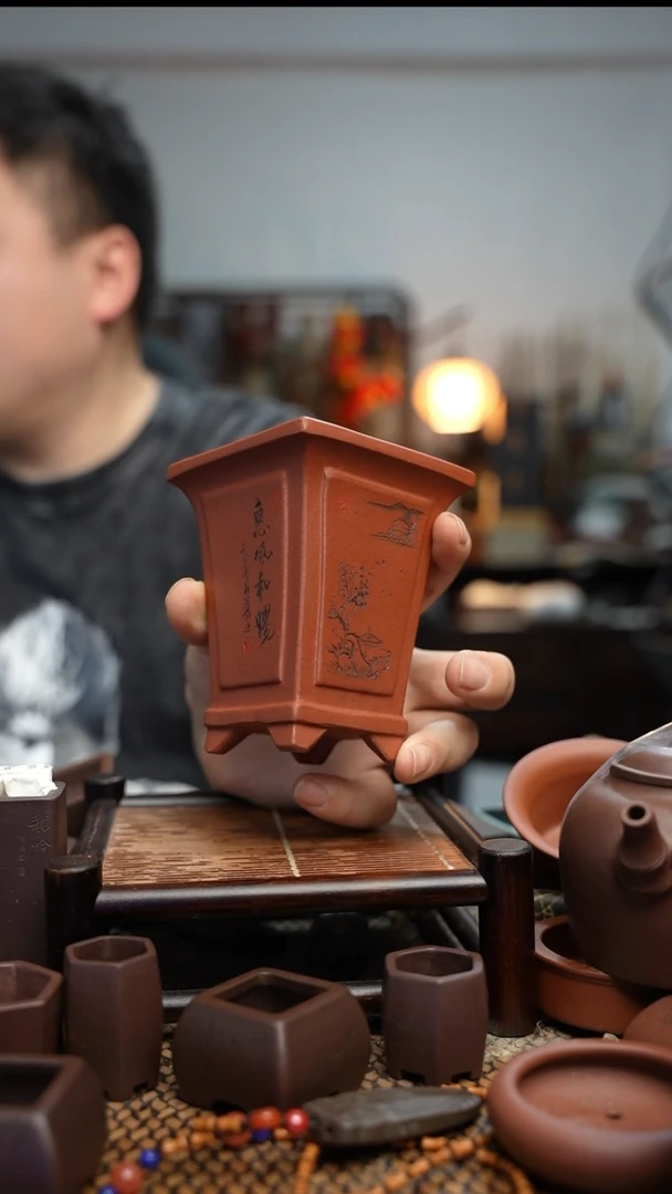 紫砂花盆長木軒精品紫砂
