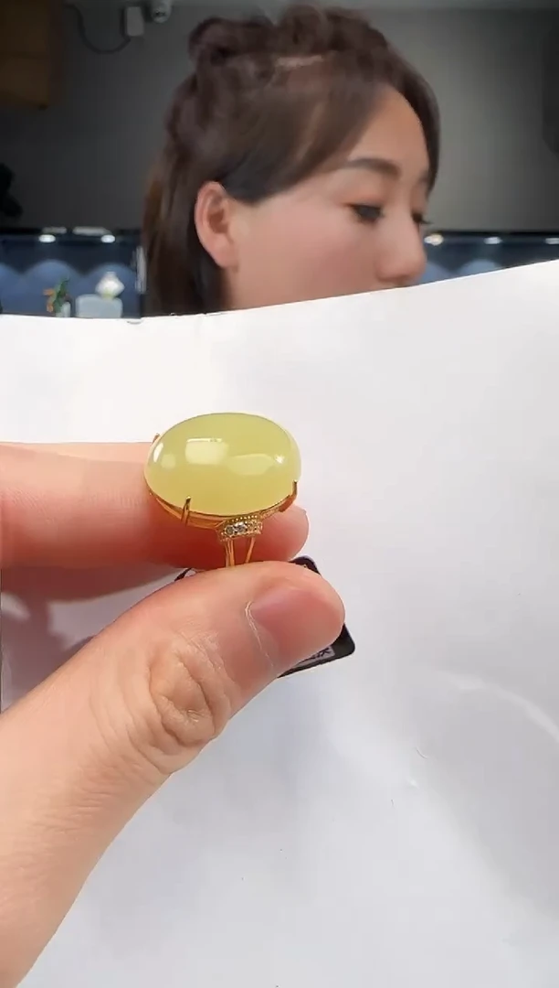 和田玉戒指银S925镶嵌1