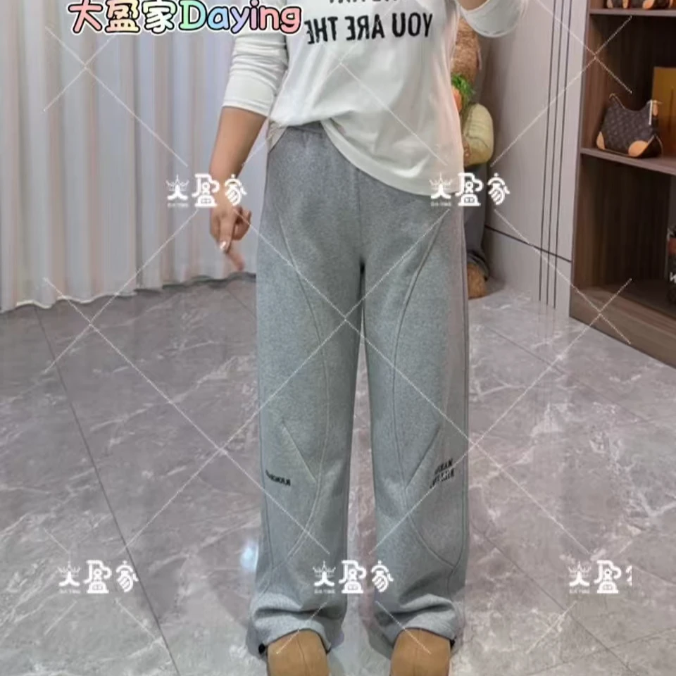 “Daying”6611（加厚）简约断剪字母两穿卫裤