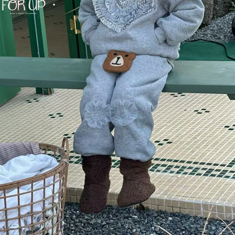 [FOR UP]法式冬加厚安娜爱心加厚蚕丝裤子244-FU-69852-1灰色