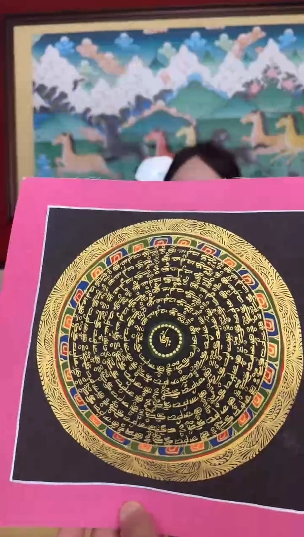 吊坠坛城-热贡纯手绘周毛