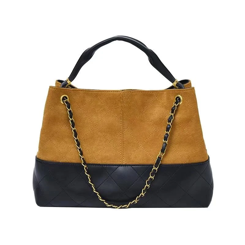 【HEIE】25新款麂皮系列慵懒感手提斜挎女包 X06903 米棕色