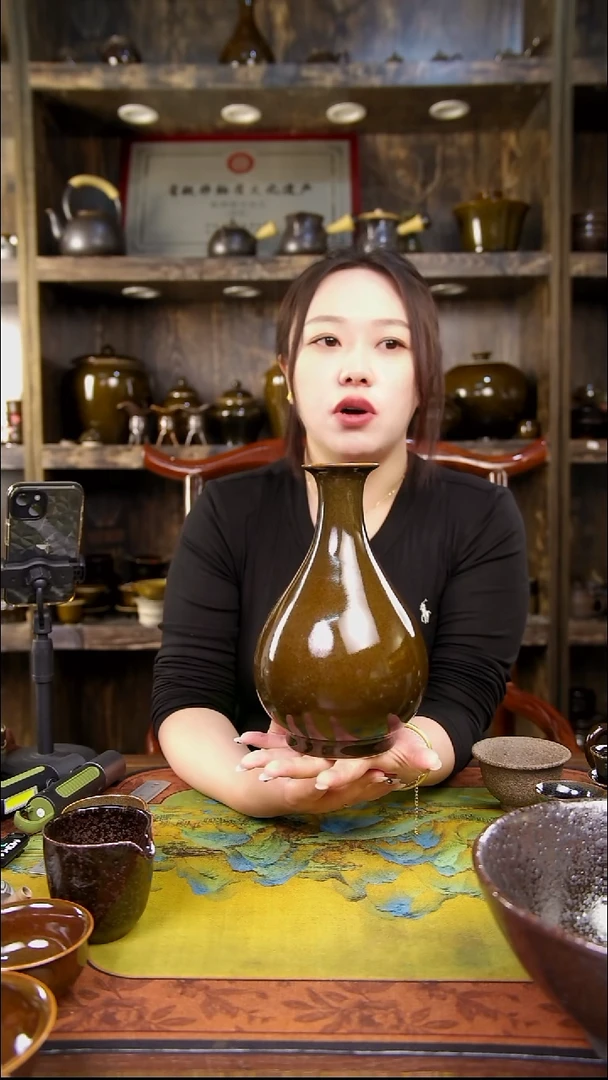 纯原矿高温煤窑烧制  玉壶春瓶