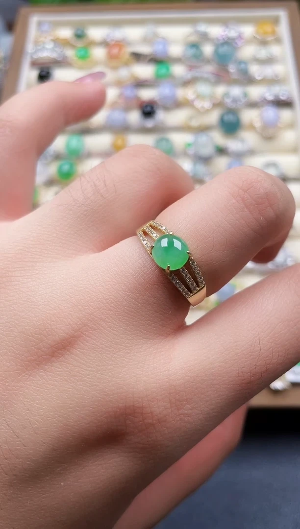 银S925镶嵌戒指翡翠66