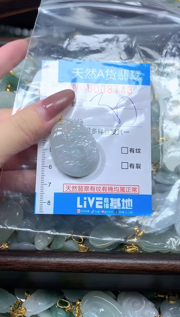 颈饰未镶嵌翡翠净货挂件-8743