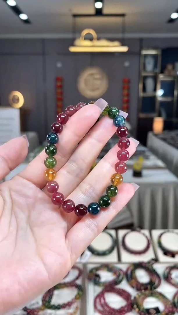 未镶嵌收藏级老矿碧玺单圈手串7mm+碧玺hon多样性发一条
