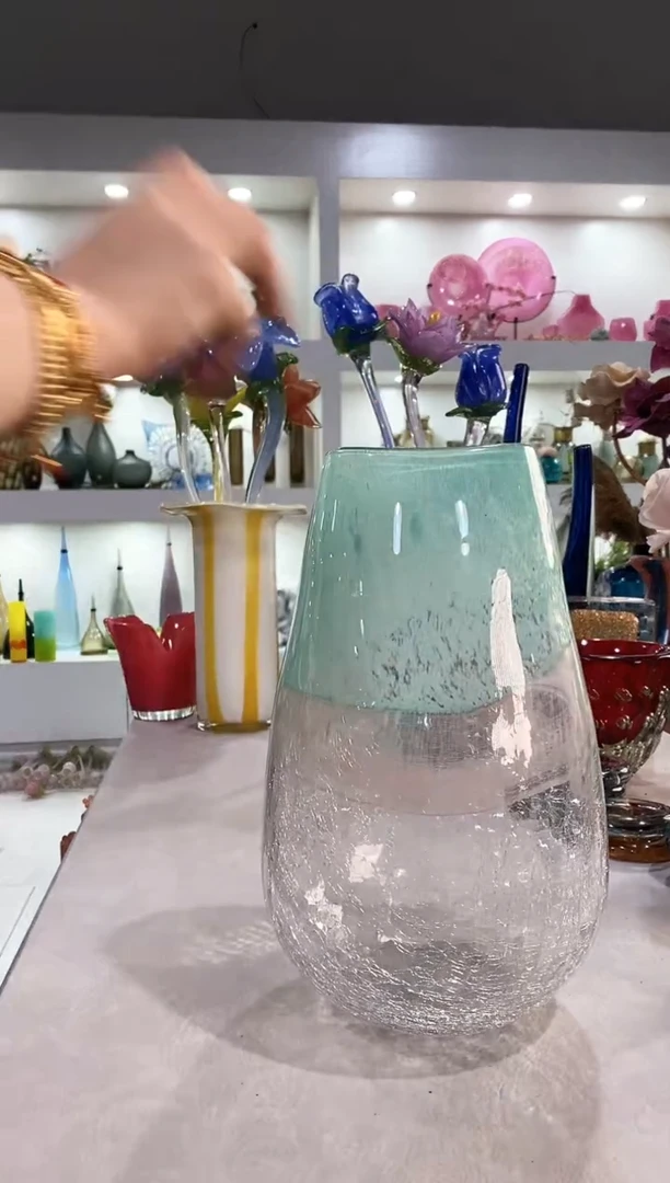 慕忆家手作琉璃花瓶微瑕
