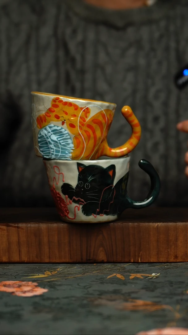 瓷片釉下彩手工手绘同款陶器