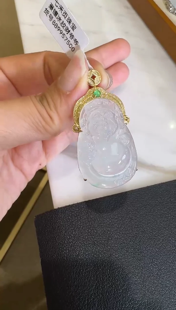 【闪购商品】翡翠颈饰18K金镶嵌【源头工厂】钻石镶嵌