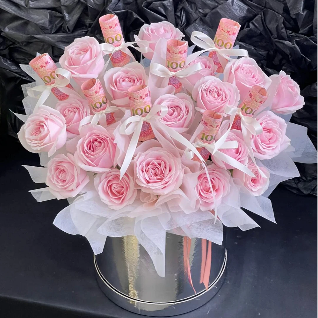 【520】有钱花鲜花花束送妈妈老婆爱人生日礼物附近花店同城速递