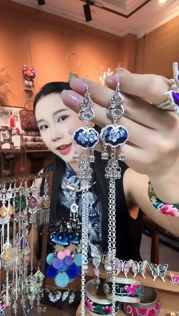 刺绣纯手工民族风耳环