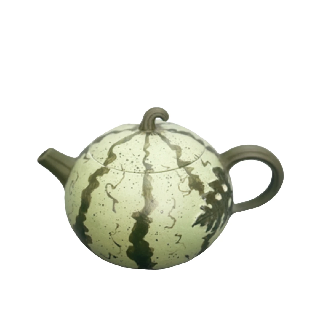 宜兴紫砂壶原矿绿泥西瓜壶家用泡茶壶