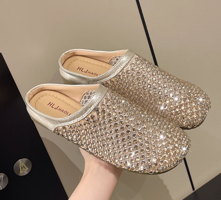 清包头拖鞋女2025新款夏超火镂空外穿百搭休闲防滑包头拖鞋F