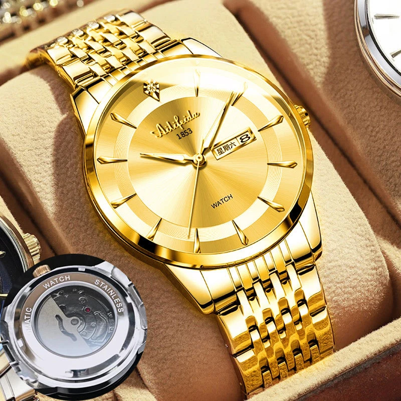 【坤哥专属】全金骑士男士手表大背透防水夜光日历