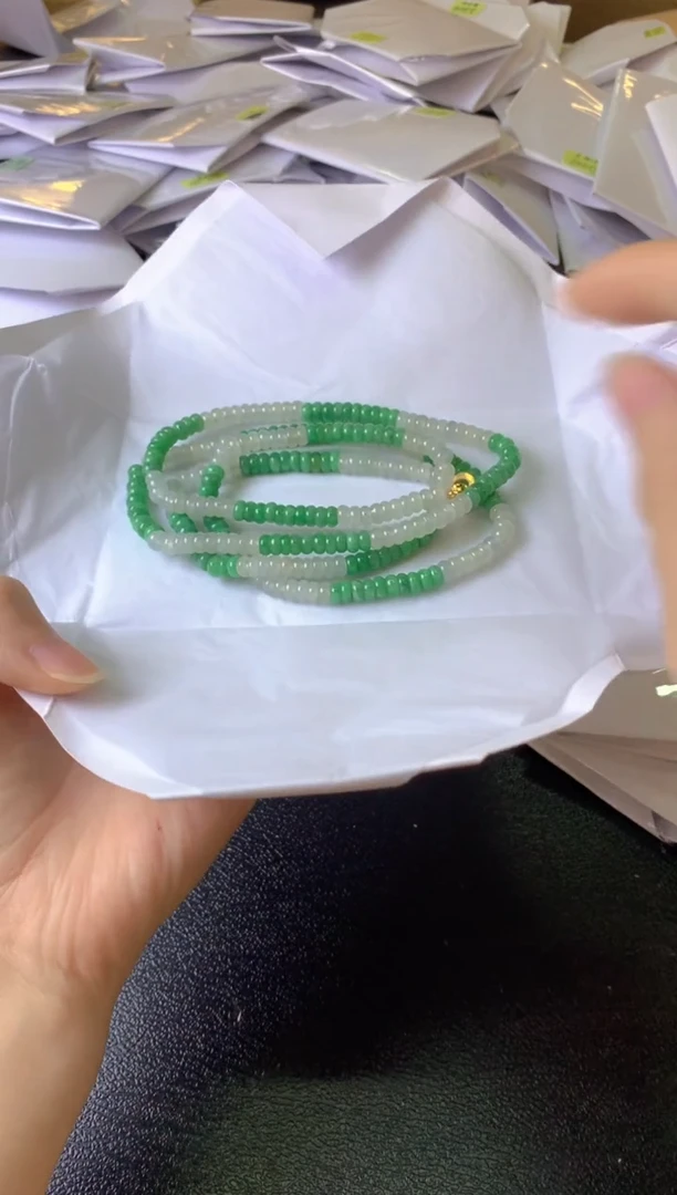 翡翠未镶嵌颈饰成品珠链