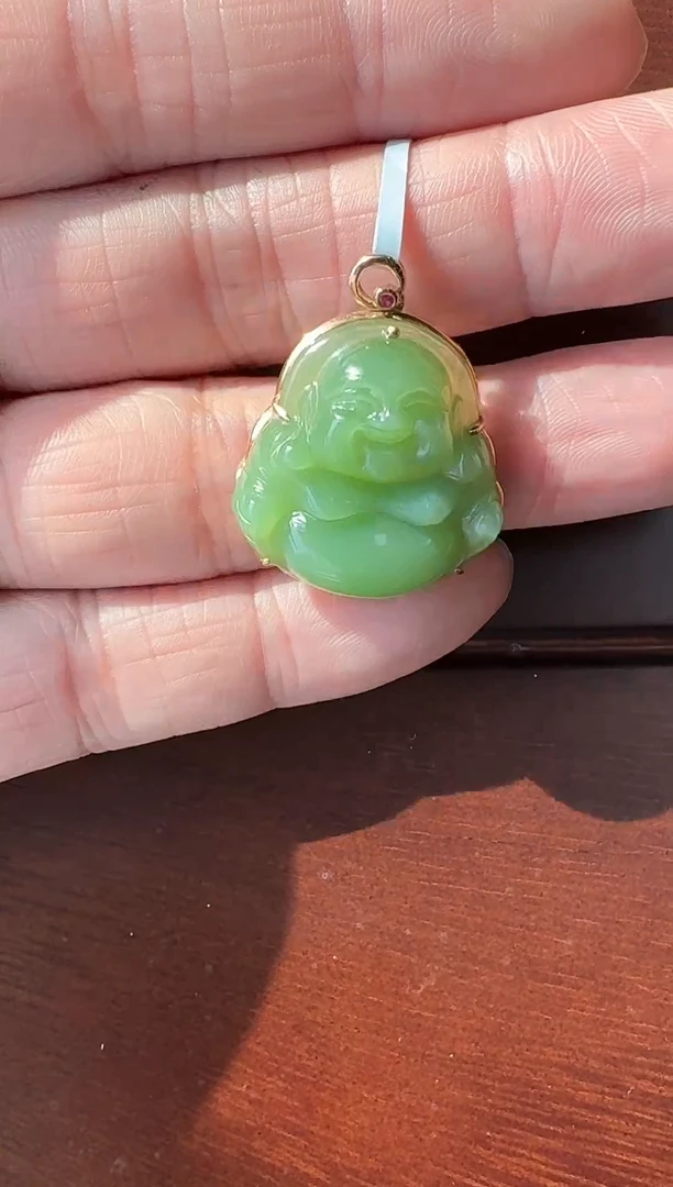 【闪购商品】和田玉吊坠(不含链)18K金镶嵌LX10*