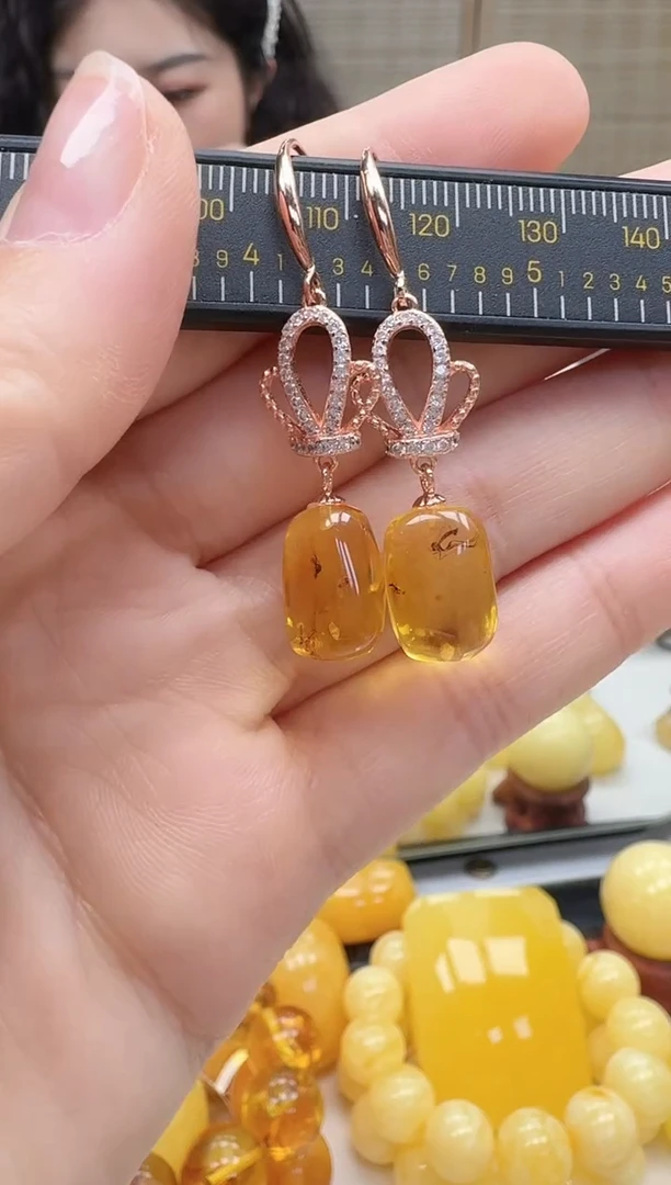 裸石虫珀银S925镶嵌如图