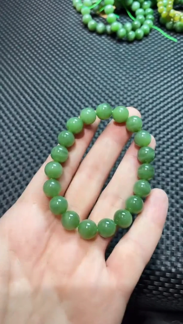 颈饰未镶嵌和田玉和田玉碧玉手串10mm福利款