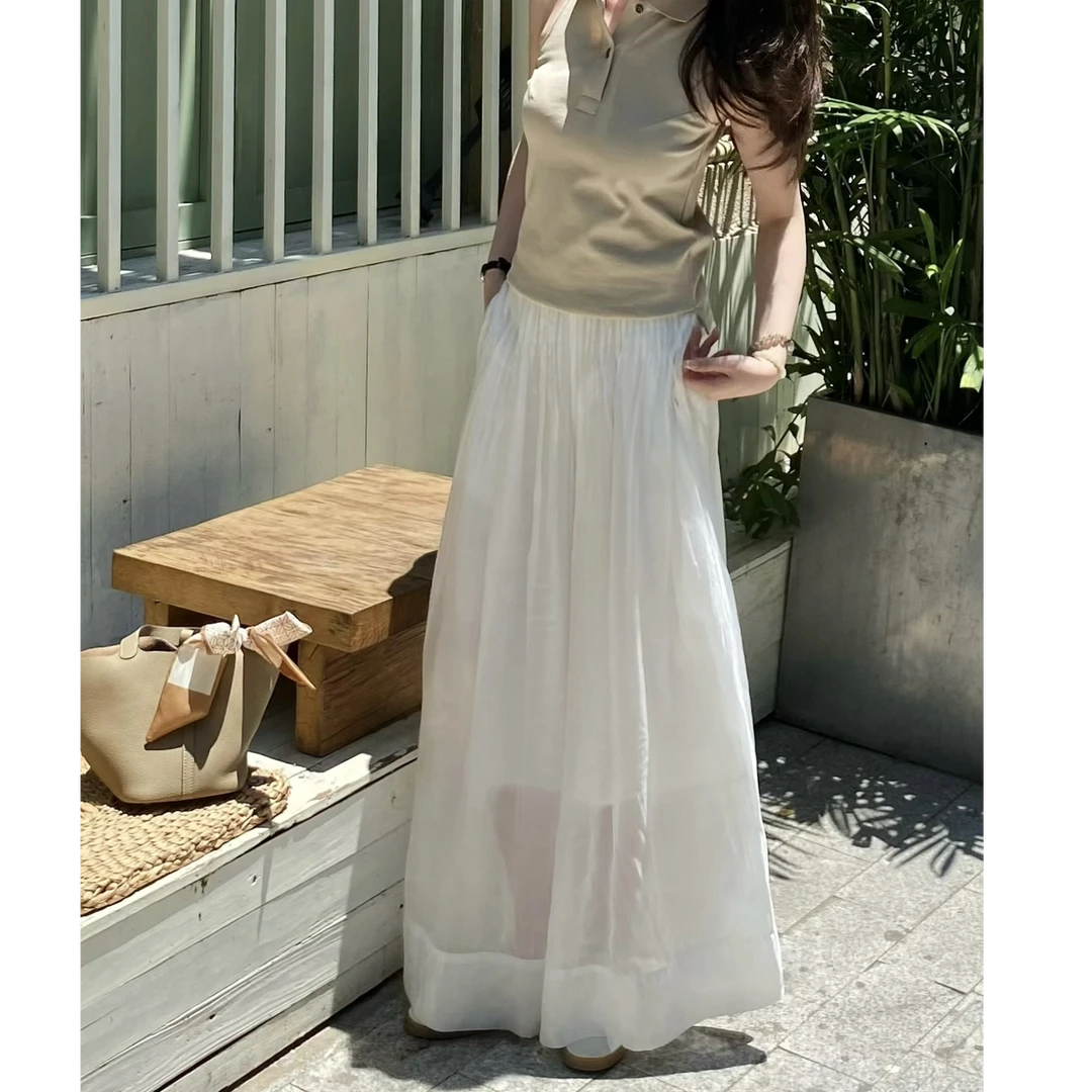 2025夏季浪漫抓皱高腰长裤女宽松透气休闲百搭直筒裤WD2520522