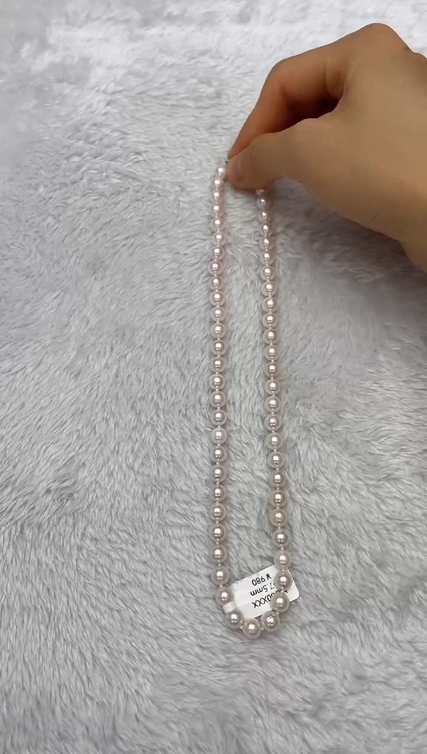 海水珍珠银S925镶嵌项链AK7-7.5mm