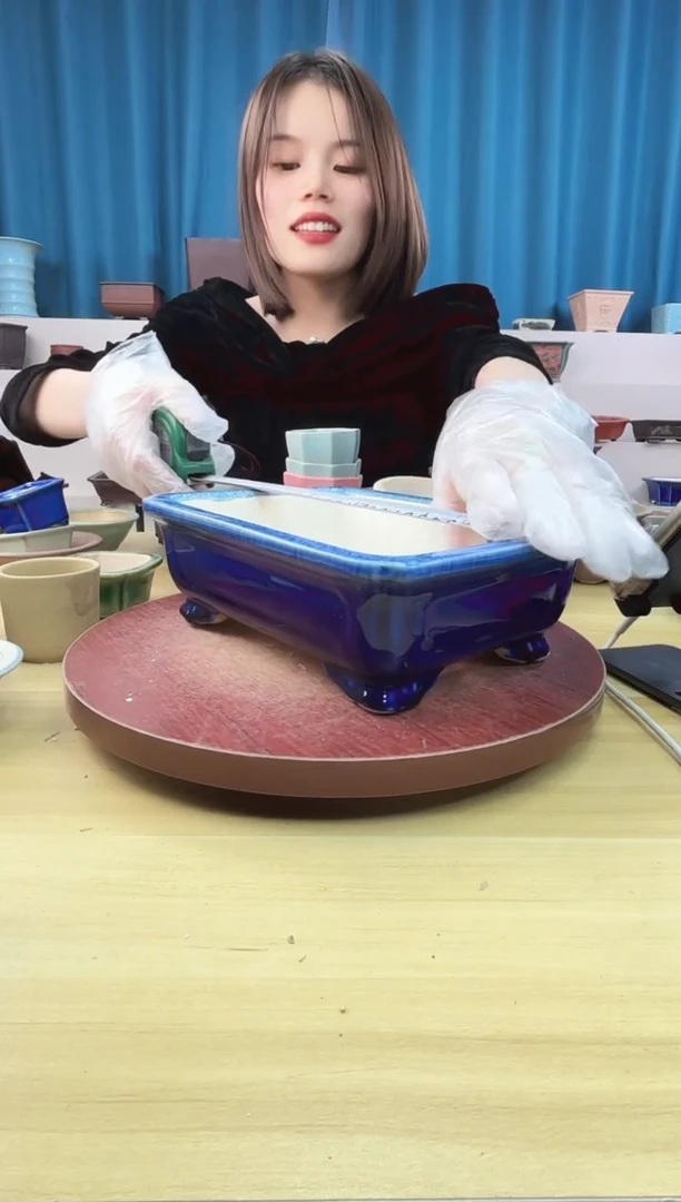 紫砂花盆浅草紫砂花盆微瑕