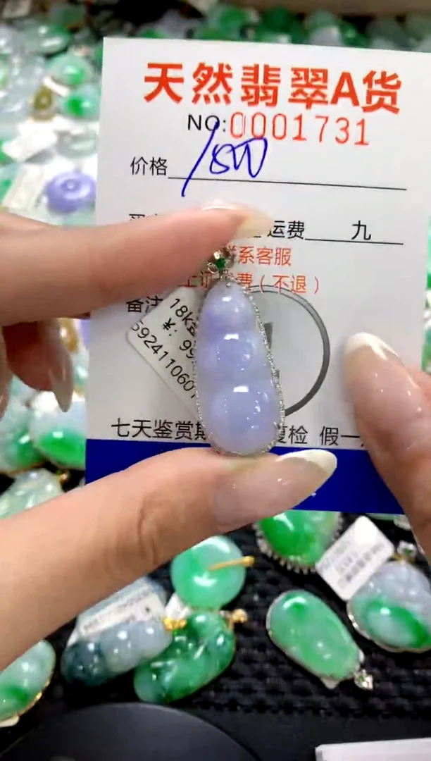 翡翠18K金镶嵌颈饰1