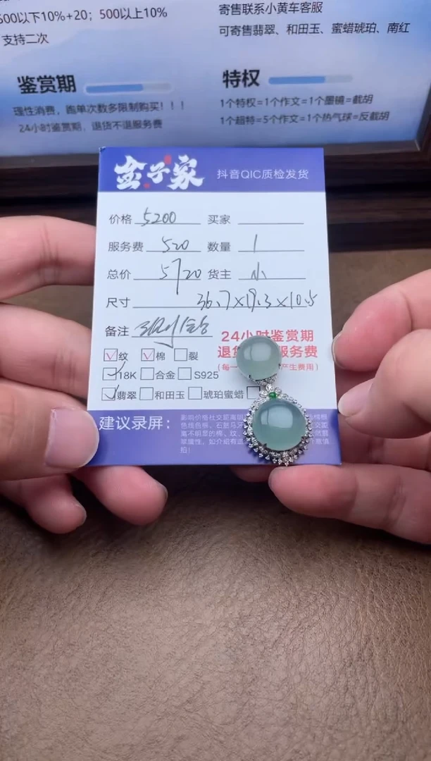 翡翠18K金镶嵌颈饰541362601E