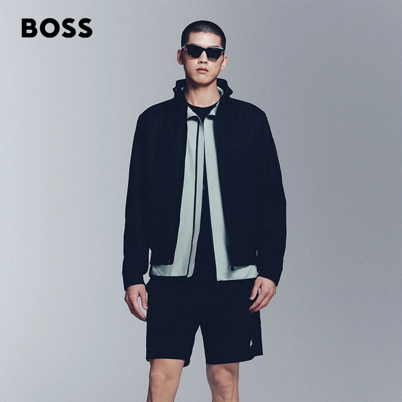 BOSS博斯男士25年冬季新款拉链袖袋设计束腰式夹克50547739