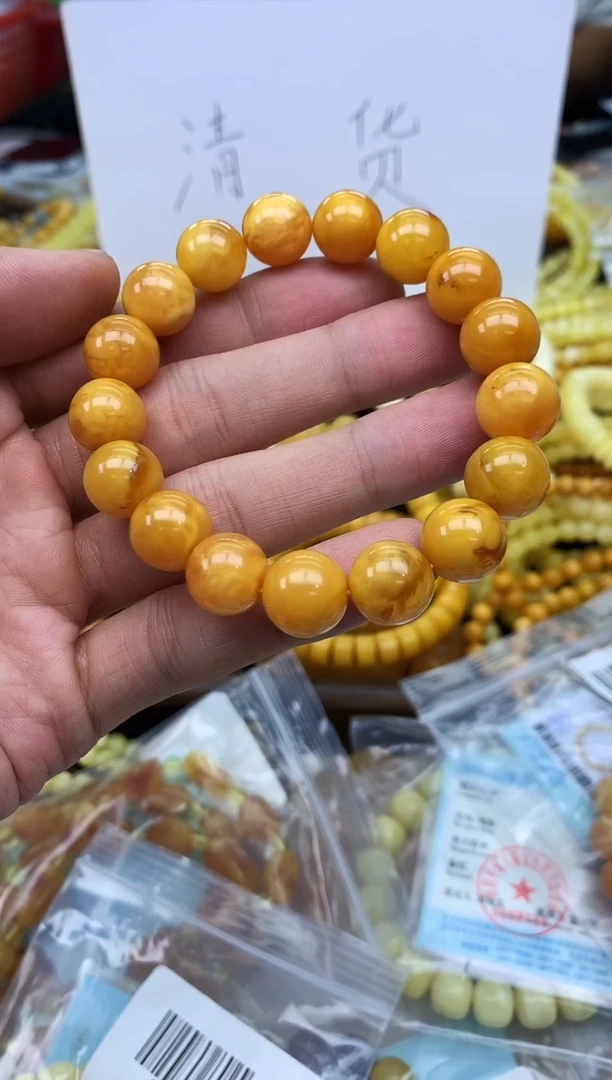 裸石蜜蜡未镶嵌手串卡12