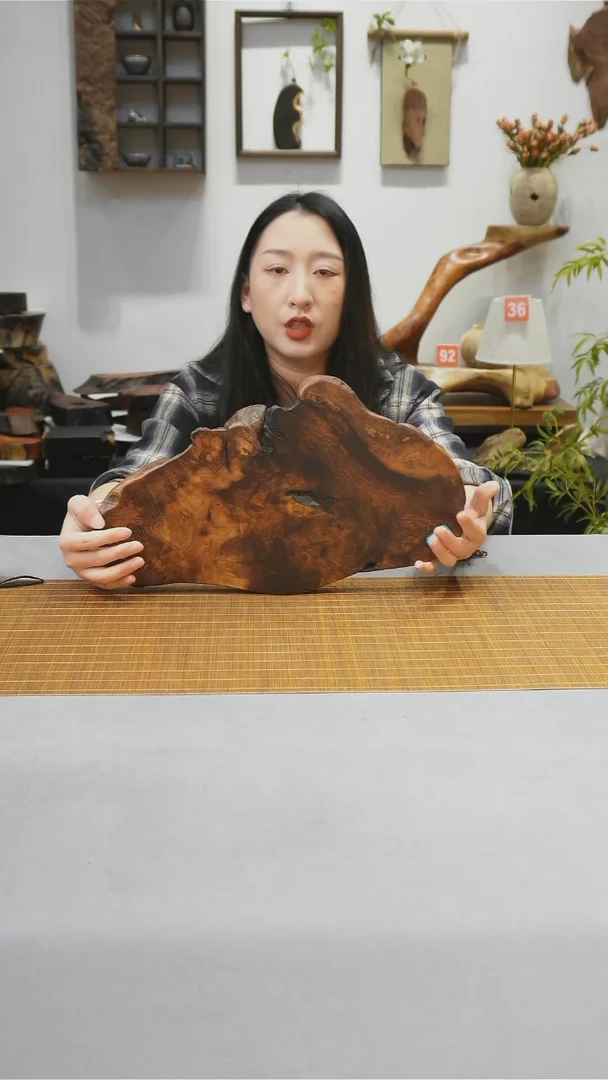 缅甸鸡翅木干泡盘41-23-2.5