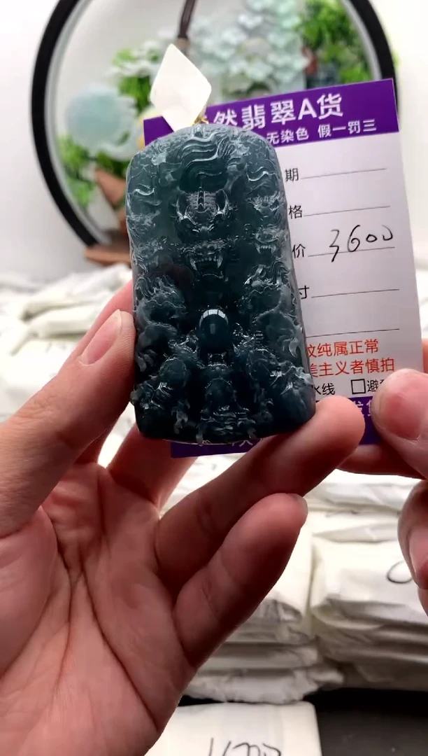 【闪购商品】翡翠颈饰未镶嵌九龙牌